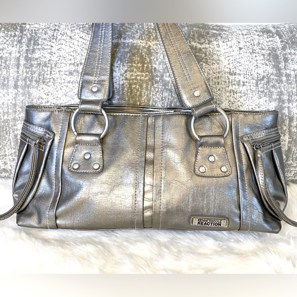 Kenneth Cole Reaction Metallic Pewter-Colored Bag